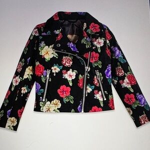 EUC Disney Rapunzel Faux Leather Moto Jacket Girls 11/12